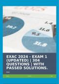 EXAC 2024 - EXAM 1 (UPDATED) | 304 QUESTIONS | WITH PASSED SOLUTIONS.