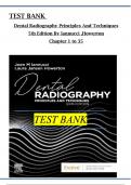 TEST BANK  Dental Radiography Principles And Techniques 5th Edition By Iannucci ,Howerton All Chapters 1 to 35 complete Verified editon ISBN: 9780323297431