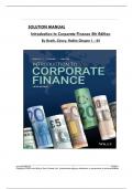 Solution manual For Introduction to Corporate Finance 5th Edition By (Booth Cleary Rakita), All 24 Chapters Covered, Verified Latest Edition 2024-2025.