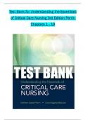 TEST BANK For Understanding the Essentials of Critical Care Nursing, 3rd Edition by Perrin, All 1-19 Chapters Covered ,Latest Edition ISBN 9780134146348