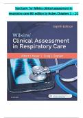  Test bank for Wilkins clinical assessment in respiratory care 8th edition by Huber, All Chapters Covered ,Latest Edition ISBN 9780323416351