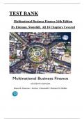 Multinational Business Finance 16th Global Edition Test Bank by Eiteman, Stonehill & Moffett, ISBN: 978-1292445960, All 18 Chapters Covered, Verified Latest Edition 