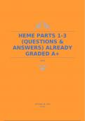 HEME PARTS 1-3 (QUESTIONS & ANSWERS) ALREADY GRADED A+