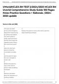 UWorldNCLEX-RN TEST 2/2024/2025 NCLEX RN Uworld Comprehensive Study Guide 100 Pages Nclex Practice Questions + Rationals /2024-2025 update