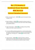 Nur 172 Hondros 2   Combined Exam Questions   With Revised  Correct Detailed Answers 