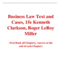 Business Law Text and Cases, 15e Kenneth Clarkson, Roger LeRoy Miller (Test Bank)