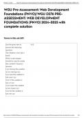 WGU Pre-Assessment: Web Development Foundations (PNVO)/WGU D276 PRE-ASSESSMENT: WEB DEVELOPMENT FOUNDATIONS (PNVO) 2024-2025 with complete solution