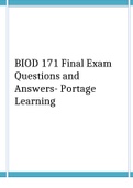 BIOD 171 Final Exam Questions and Answers- Portage Learning