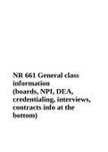 NR 661 General class information (boards, NPI, DEA, credentialing, interviews, contracts info at the bottom)