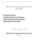 HESI PN COMPREHENSIVE EXIT EXAM (NEW 2023,39 EXAM SETS) / PN COMPREHENSIVE EXIT HESI EXAM (NEW,39 EXAM SETS) / HESI PN COMPREHENSIVE EXIT PROCTORED EXAM :100% CORRECT & VERIFIED