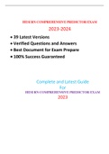 HESI RN COMPREHENSIVE PREDICTOR EXAM ( NEW, 39 EXAM SETS) /COMPREHENSIVE PREDICTOR RN HESI EXAM ( NEW 2023, 39 EXAM SETS) / RN HESI COMPREHENSIVE PREDICTOR PROCTORED EXAM:100% CORRECT