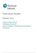 Pearson Edexcel GCSE In Religious Studies B Paper 3: Religion, Philosophy & Social Justice 3F Judaism mark scheme june 2024 1rbo/3f