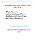 HESI MATERNITY PROCTORED EXAM (NEW 2023,37 EXAM SETS) / MATERNITY HESI PROCTORED EXAM (NEW 2023,37 EXAM SETS) / MATERNITY PROCTORED HESI EXAM (NEW 2023,37 EXAM SETS):100% CORRECT & VERIFIED