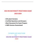 HESI RN MATERNITY PROCTORED EXAM (NEW 2023,38 EXAM SETS) / RN MATERNITY HESI PROCTORED EXAM (NEW 2023,38 EXAM SETS) / RN HESI MATERNITY PROCTORED EXAM (NEW 2023,38EXAM SETS):100% CORRECT & VERIFIED