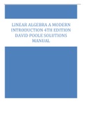 Linear Algebra A Modern Introduction 4th Edition David Poole Solutions Manual