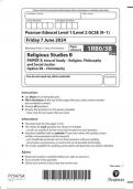 Pearson Edexcel Level 1/Level 2 GCSE Religious Studies B PAPER 3: Area of Study – Religion, Philosophy and Social Justice Option 3B – Christianity 1rbo/3b question paper 2024 june 1rbo/3b