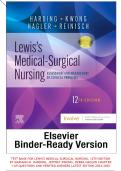 TEST BANK FOR LEWIS'S MEDICAL-SURGICAL NURSING, 12TH EDITION BY MARIANN M. HARDING, JEFFREY KWONG, DEBRA HAGLER CHAPTER 1-69 QUESTIONS AND VERIFIED ANSWERS LATEST EDITION 2024-2025