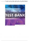 TEST BANK For -Lewis Medical Surgical Nursing, 12th Edition by Mariann M. Harding , Verified Chapters 1 - 69, Complete Newest Version|complete guide | latest update2024|25