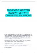 NYS EMT-B WRITTEN REVIEW TEST WITH COMPLETE SOLUTIONS.