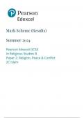 Pearson Edexcel GCSE In Religious Studies B Paper 2: Religion, Peace & Conflict 2C Islam  1rbo/2c mark scheme june 2024