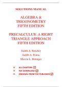 Solutions Manual for Algebra and Trigonometry 5th Edition By Judith Beecher, Judith Penna, Marvin Bittinger (All Chapter)