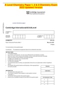 Level Chemistry Paper 1, 2 & 3 Chemistry Exam  2022 Updated Version