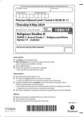 Pearson Edexcel Level 1/Level 2 GCSE Religious Studies B PAPER 1: Area of Study 1 – Religion and Ethics Option 1F – Judaism question paper 2024 june 1rbo/1f