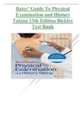 Bates’ Guide To Physical Examination and History Taking 13th Edition Bickley Test Bank