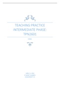 Teaching Practice Intermediate Phase  - TPN2601 ASSIGNMENT 01 YEAR MODULE 2023. Questions with elaborations and/or solutions/answers.