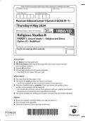 Pearson Edexcel Level 1/Level 2 GCSE  Religious Studies B PAPER 1: Area of Study 1 – Religion and Ethics Option 1E – Hinduism question paper 2024  june 1rbo/1d