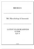 BIOD101 (M6- Microbiology & Immunity) Latest Exam Readiness Guide 2024