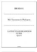 BIOD101 (M2- Taxonomy & Phylogeny) Latest Exam Readiness Guide 2024.