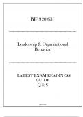 BU.920.631 (Leadership & Organizational Behavior) Latest Exam Readiness Guide 20242025.