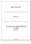 BU.920.604 (Finance) Latest Exam Readiness Guide 20242025