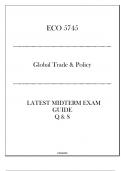 ECO 5745 (Global Trade & Policy) Latest Midterm Exam Guide 2024.