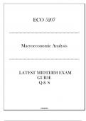 ECO 5207 (Macroeconomic Analysis) Latest Midterm Exam Guide 2024.