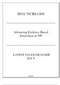 D031 NURS 6308 (Advancing Evidence Based Innpvation in NP) Latest OA Exam Q & S 20242025