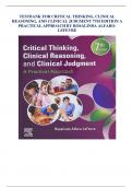 TESTBANK FOR CRITICAL THINKING, CLINICAL REASONING, AND CLINICAL JUDGMENT 7TH EDITION A PRACTICAL APPROACH BY ROSALINDA ALFARO-LEFEVRE