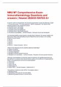 NMU MT Comprehensive Exam- Immunohematology Questions and answers | Newest 2024/25 RATED A+