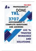 TRL3707 Assignment 4 (COMPLETE ANSWERS) Semester 2 2024