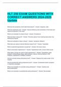 Bundle For HLT 250 Exam Questions with All Correct Answers