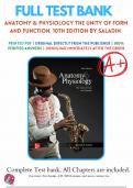 Test Bank for Anatomy & Physiology: The Unity of Form and Function 10th Edition by Saladin  