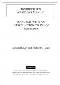 Solutions Manual for Analysis with an Introduction to Proof, 6th edition by Steven R. Lay , All Chapters 1-9 - 9780138033163