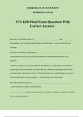 FCS 4650 Final Exam Questions With Correct Answers.