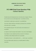 FCS 4800 Final Exam Questions With Correct Answers.