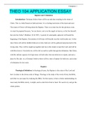 THEO 104 APPLICATION ESSAY Rapture and Tribulation