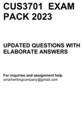 CUS3701 EXAM PACK 2023