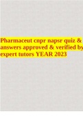 Pharmaceut cnpr napsr quiz & answers approved & verified by expert tutors YEAR 2023