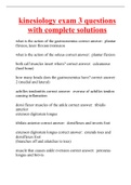 kinesiology exam 3 questions with complete solutions