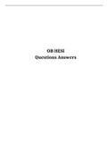 OB HESI V1 2016,  EXIT EXAM Questions with Answers and Practice Exam Guide: Download To Secure Good Score.